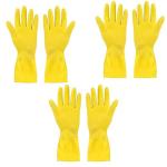 MNU Heavy duty rubber gloves for clothes washing & kitchen cleaning Premium Long hand gloves for dish washing & utensils washing - Household rubber gloves for bathroom cleaning gloves Pack of 3 Pairs