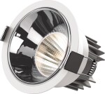 Kolors 12W Deep concealed LED COB Spot Light Round White Body with Black Chrome Finish Reflector | Recessed LED Spotlight | Recessed LED ceiling light for indoor & outdoor (Natural White) [Kornet]