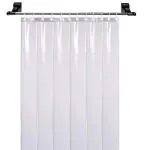 Kuber Industries PVC 6 Plastic Strips Transparent 0.50 mm AC Door Curtain (Width-54 Inches X Height-84 Inches) 7 Feet CTKTC40583(Pencil_Pleat)