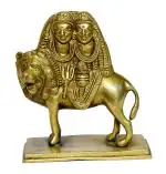 Kalarambh Brass Maa Chamunda Devi Idol Murti Statue for Home Pooja Puja Mandir Office Room Decor Items Collectible Handicraft Art, Yellow, 5 x 2.4 x 5.7 Inch (L x W x H)