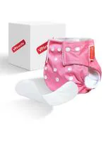 VParents Solid Washable Baby Cloth Diaper Reusable Adjustable Size Waterproof Pocket Cloth Diaper Nappie (With Insert) (Pack of 1)
