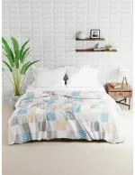 KOPA Super Soft Microfiber Double Roll Comforter For All Weather -1pc Double size (rumba) geometric-grey/multi