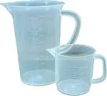 Zms Marketing Transparent Plastic, Polypropylene Measuring Jug (Pack Of 2)