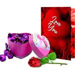 Midiron Valentine’s Day Combo | Romantic Gift for Girlfriend, Wife, Husband, Boyfriend Fiancée, Fiancé| Chocolate Gift for Valentine’s Day, Birthday, Anniversary and any Special Occasion (Handmade Chocolate with Artificial Rose and Greeting Card)