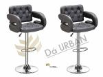 Da URBAN Hot Seat Height Adjustable Black Leatherette Bar Chair 46.99 x 41.91 x 116.8 cm (Set of 2)