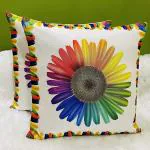 BALLEY Multicolor Jute Cushion Cover (24x24 inch) (Pack of 2)