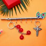 RAB Key Stand Wall Mounted Metallic Key Holder with 6 Hook for Home Decor (Design- Bansuri Crome Polish, 6 Hooks)