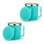 BUSA Plastic 350 ml Tea Coffee Milk Cup & Mug with Lid Insulated Steel for Tea, Coffee, Milk Cup - Multicolor (Unicon Mug) (2)