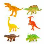 KiddyBuddy - Baby's Little World Realistic Dinosaur Figure Toys, 6 Pack 6'' to 7