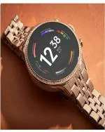 MICROBOTS Gen 9 Diamond Stainless Still Amoled Display 2 Straps Bluetooth Calling Smartwatch (Rose Gold Strap) with On/Off Brand Logo | Health/Fitness Tracker | Smart Notifications | Wireless Charging