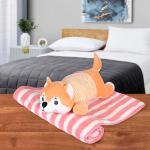 Glance Animal Soft Toys| Ultra Soft Cute Sleeping Husky Dog Toys, 60 cm, Brown