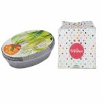 Freshee Container With Tissue, 50pulls 2ply Cocktail Napkin Tissue Paper & 10pcs 600ml Aluminium Silver Foil Container for Multi Purpose Use.