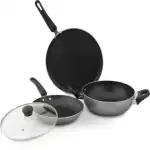 Fackelmann Induction Bottom Non-Stick Coated Cookware Set (Aluminium, 3 - Piece)