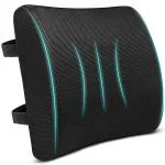 Sleepsia Orthopedic Lumbar Support for Chair - Gel Memory Foam Back Support, Back Pain Relief, Lower Back Pillow for Computer/Office Chair - Mesh (Black) Pack of 1