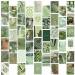 Kitty Cat - Green Saga Wall Collage Kit for Room Decor | Set of 30 Aesthetic Posters | 300 GSM Water Resistant Paper | Size 4x6 Inch | Unframed | Comes With Double Sided Tissue Tape Roll.