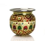 Antiques Nirmala Multicolor Steel Meenakari Golden Work Kalash