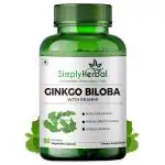 Simply Herbal Ginkgo Biloba 120mg With Bacopa Monnieri Extract Brahmi 380mg for Better Concentration, Improves Blood Circulation, Enhance Alertness, Memory & Learning, 90 Capsules