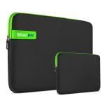 Starnv 14 inch Laptop Sleeve With Pouch Neoprene Fabric (Green) Dust Proof Laptop Bag Cover