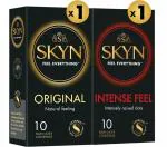 Skyn super soft Original condom+Skyn Intense feel dotted condoms for him and her (with Skynfeel technology)- 20 count pack of 2