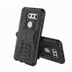 Wellchoice Back Cover for LG V30 PLUS (Black, Grip Case)