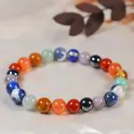 Crystal Divine Seven Chakra Healing Crystal Bracelet For Woman 8mm Money Magnet Bracelet For Girls Crystal Bracelet For Men Friendship Gifts Hand Bracelet Couple Bracelet Aesthetic Bracelets For Gifts