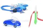 Kavim Thread RAKHI 23180 Plastic (PVC) Rakhi Set (Jet Plane , Car and Chandryan Rocket Light and whistle Kids Rakhi)