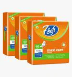 7SOFT Maxi Care Slim Comfort Cottony Extra Long XXXL Sanitary Pad Napkin With Wings For Women And Girl - 40 Pads (Pack of 3)