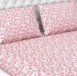 Haus & Kinder Bedsheet for Double Bed, Elastic Fitted Queen Size | 200 TC Cotton Fitted Elastic Bed Sheet for Double Size Bed (78 X 60 Inches + 13 Inches Deep Pocket) | Pink