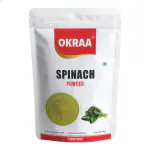 OKRAA Spinach Powder - 100 GM ( Palak Leaf Powder ) / Loaded with Protein, Vitamin & Other Nutrition
