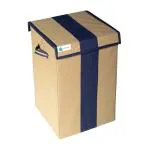 Unicrafts Laundry Bag for Clothes 68 L Laundry Basket With Lid Durable and Collapsible Laundry storage Bag with Side Handles Clothes & Toys Storage Foldable Laundry Bag for Dirty Clothes Pack of 1 Pc (Beige-Blue)