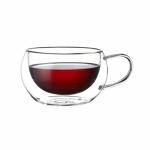 PUREFIT Borosilicate Glass Double Wall Tea Cup/Coffee Mug 180ml Pack of 2 Pcs Set