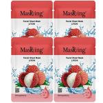 Masking Beauty Skin Glowing, Skin Lightening, Calming, Fairness, Natural Serum Facial Sheet Mask (Litchi) Suitable for Women & Men Lyocell Mask Sheet Pack of 04