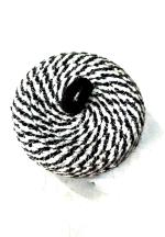 Gratify Black, White Cotton Round Dining Table Rope Coaster With Bag (Pack Of 6 )