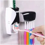 Toothbrush Holder with Cover Automatic Toothpaste Dispenser Set Dustproof (PACK OF 1)