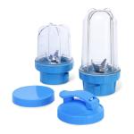 MAYUMI Deluxe Bullet Juicer Jars 350ml & 550ml - Compatible with many Mixers (Free Sipper and Cover Caps) (Blue)