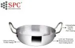 SPC Mirror Polish Aluminum Deep Kadhai/Flat Bottom Kadhai Without Lid, Thickness 3.25mm, Diameter 18 cm (1.00Ltr)
