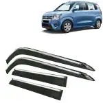 Kingsway Car Wind Deflectors Rain Guard Window Visor for Maruti Suzuki Wagon R 2019, 2020, 2021, 2022, 2023, 2024, 2025 Model, Car Door Visor with Chrome Lining Online India, Car Sun Shades