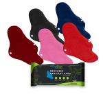 CareDone Soft and Absorbent Reusable Cloth Period Pads for Heavy Flow Leak-proof Overnight Protects, Multicolor Cloth Pads Set with Wings for Women(Pack of 5)