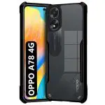 Fashionury Ultra-Hybrid Crystal Clear Back Cover for Oppo A78 | Total Camera Protection | Shockproof Design | Transparent Back (PC & TPU) Oppo A78 4G (Black Bumper)