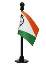 FlagSource Nationalist Congress Party (NCP) Miniature Car Dashboard Flag with an ABS Nano Base (Black)