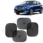 Kingsway Car Curtain Sticky Sun Shade Universal Use for Maruti Suzuki Baleno, 2019 - 2022 Model, Color : Black, Mesh, Pack of 4 Piece Car Sun Shades Blinds Cover