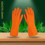 3P Reusable Latex Safety Gloves for Dish Platform Of Kitchen Washing,Home And Clothes Cleaning, Kitchen, Garden Many Type Uses Men Women Unisex Every people/ Extra-Large/ 1 Pairs (Orange)