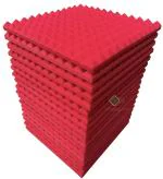 YGM Acoustic Foams Red Pyramid Soundproofing Studio Acoustic Foam 1X1 - 1 inch ,Set Of 18