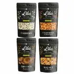 LILA DRY FRUITS Premium Dry Fruits Combo 200x4 Gms EACH Cashews, Walnuts, Almonds, Figs | Dry Fruit Kaju Badam Apricot Khubani Nuts Mix for Snacking, Dieting and Breakfast | Ideal for Gifting