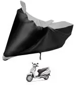 Auto Hub Bike Body Cover for Honda Activa 125 , Dustproof UV Protection water resistant Custom Fit Cover-(Black-Silver )