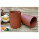 SATYAM KRAFT Clay Terracotta Glass Traditional mitti Glass Small Coffee Glass Made in India Handmade mitti Glass, Pack of 2, 300 ml
