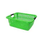 Plastic Multipurpose Vessel Basket Square for Kitchen| Dish Rack - Big (Green)