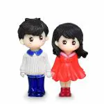 iDream Decorative Cute Romantic Couple Miniature Showpiece Statue Decoration Items Gift for Boyfriend Girlfriend (Red & Blue)