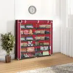 Xivil 12 Layer Maroon Collapsible wardrobe