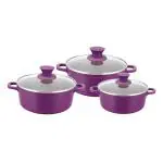 Wonderchef Granite Die-Cast Casserole Set Purple, 6 Piece